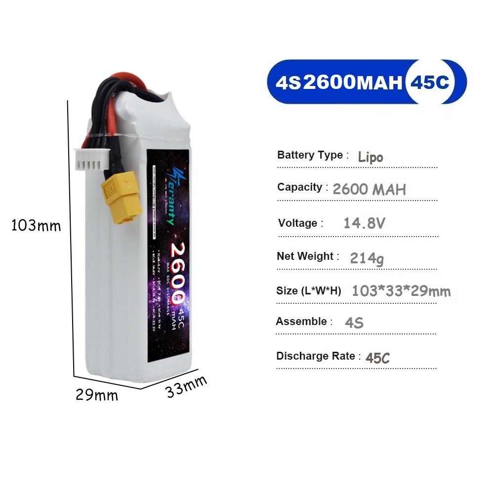 Bateria lipo 4S, 14.8v, 1500ma - Drone Battery Li-Ion avaliação e preço