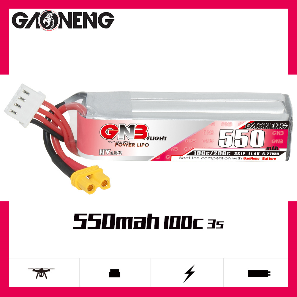 Bateria lipo gnb hv 11.4v 550m - Drone Battery Plate avaliação e preço