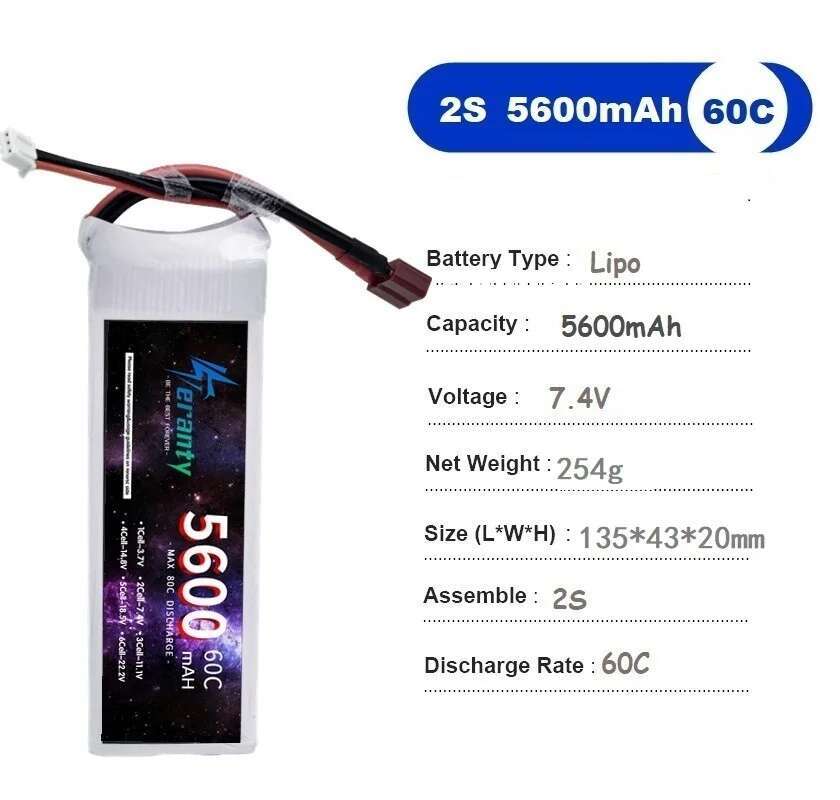 Teranty 5600mah 60c 2S 3S 4S 6 - Drone Battery 6S avaliação e preço