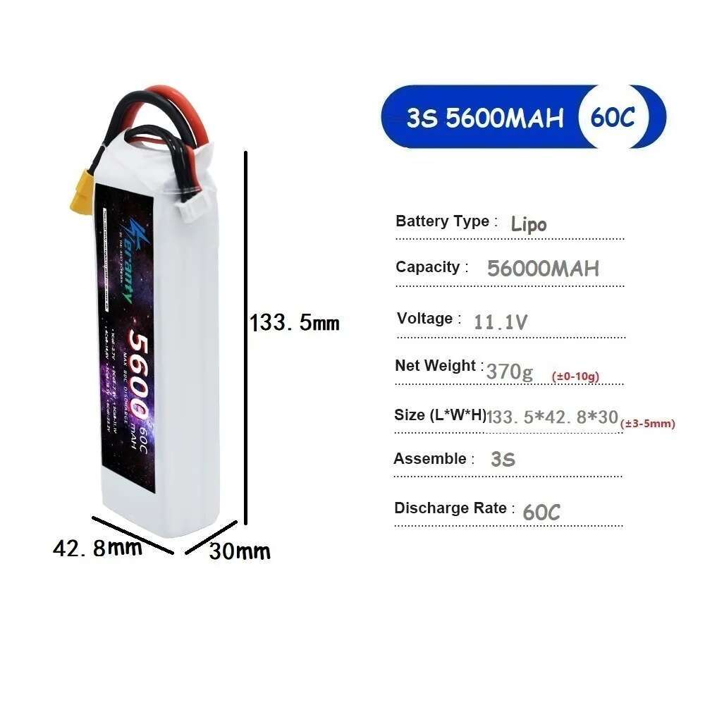 Teranty 5600mah 60c 2S 3S 4S 6 - Drone Battery 6S avaliação e preço